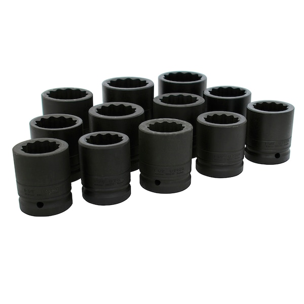 1" Drive 12-Point Short Impact Socket Set 12PC